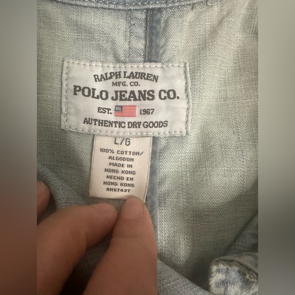 Vintage Ralph Lauren Denim Blue Trench Coat size L - Picture 7 of 7